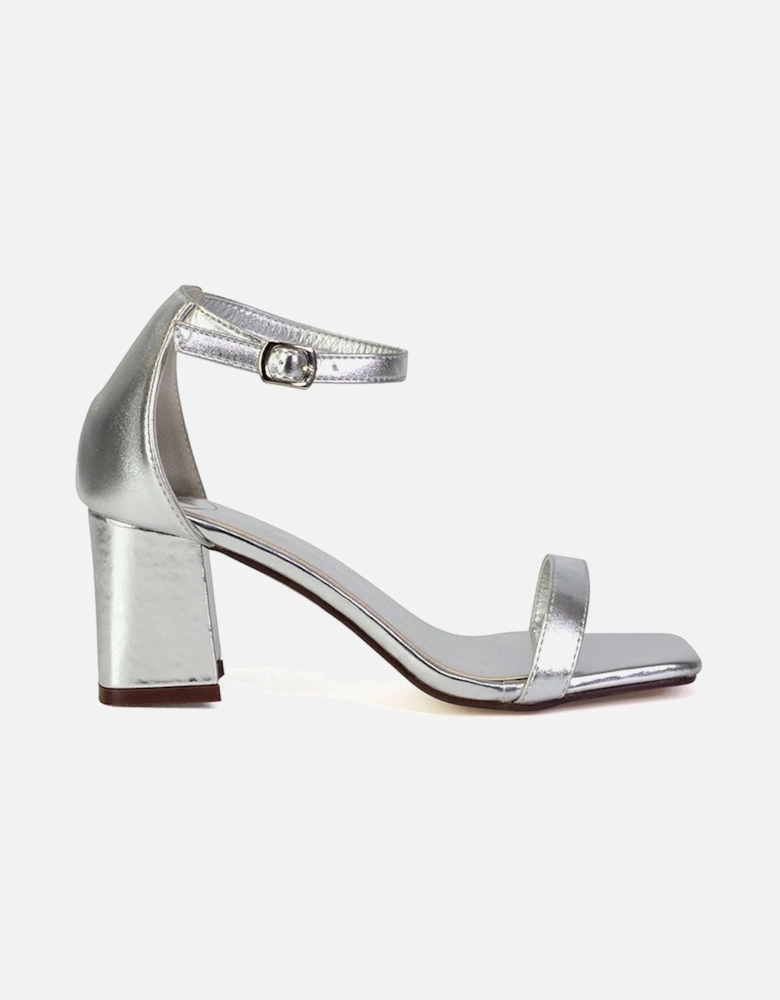 'Antigoni' Strappy Low Mid Block Heel Square Toe Sandals