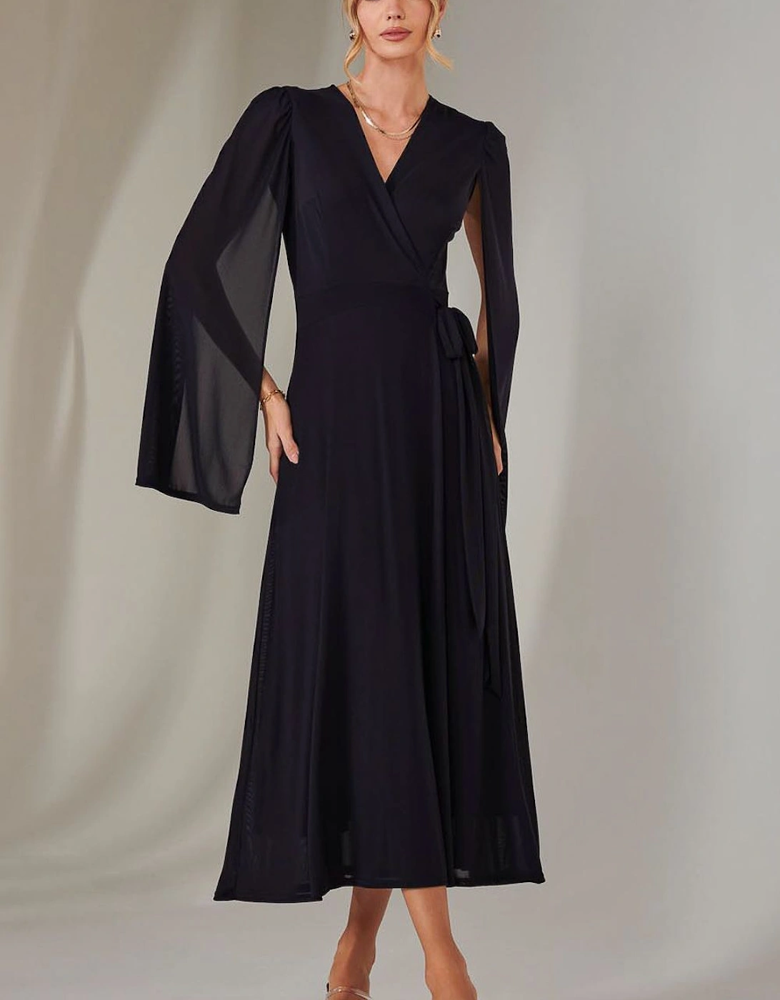 Amira Cape Sleeve Wrapped Maxi Dress, 2 of 1