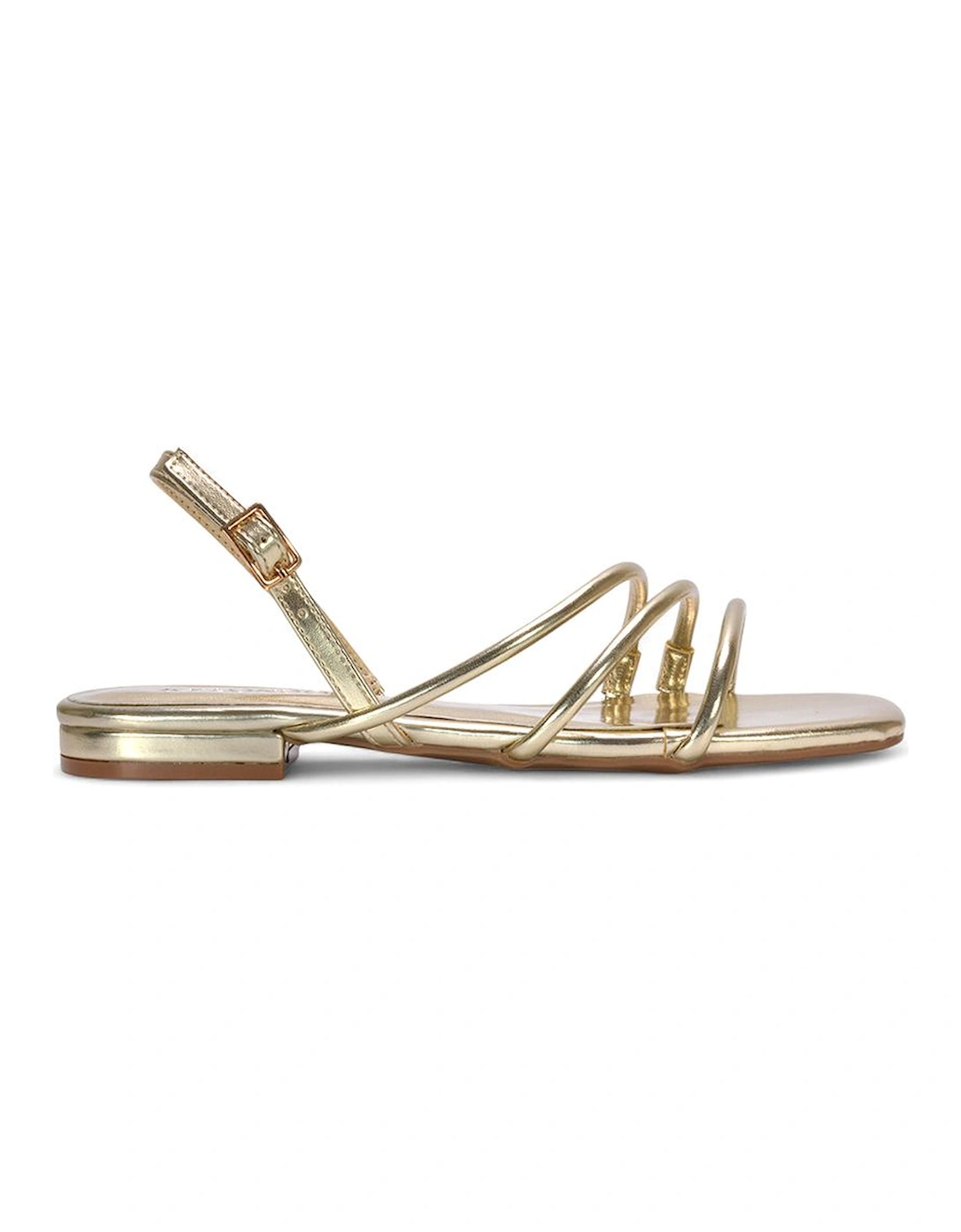 'Mary' Square Toe Strappy Slingback Flat Sandals, 2 of 1