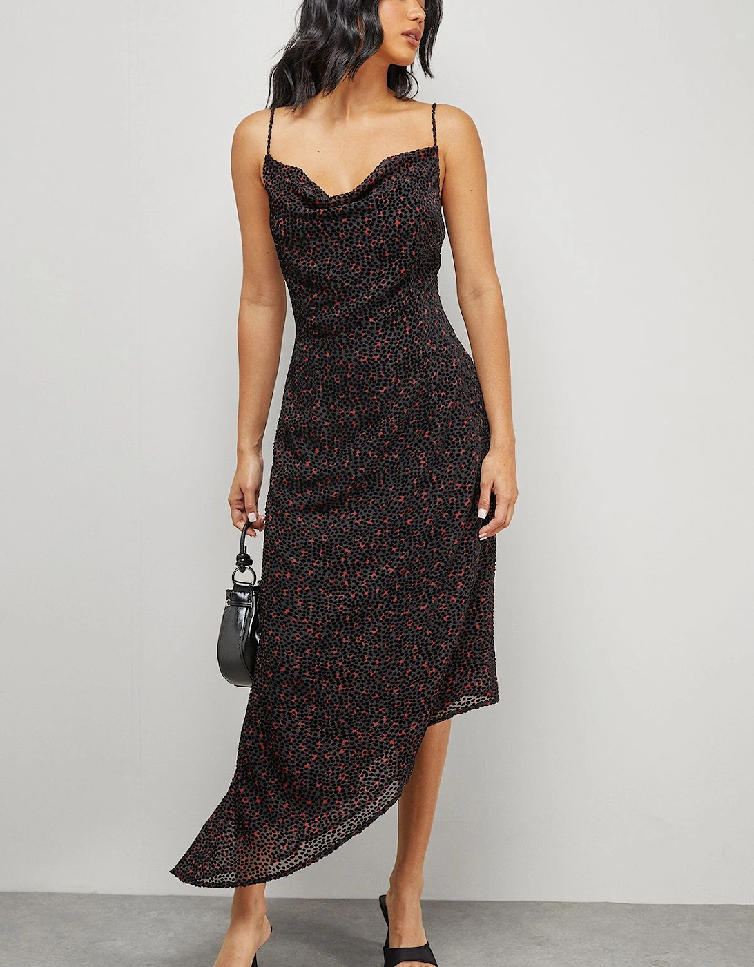 Spot Devore Cowl Neck Maxi Dress, 2 of 1