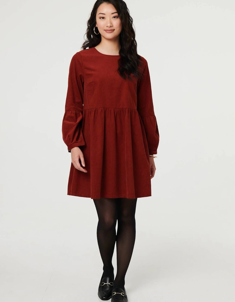 Relaxed Long Sleeve Short Smock Dress