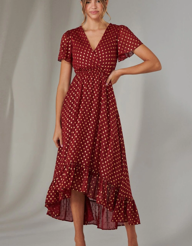 Chiffon Short Sleeve Midaxi Dress