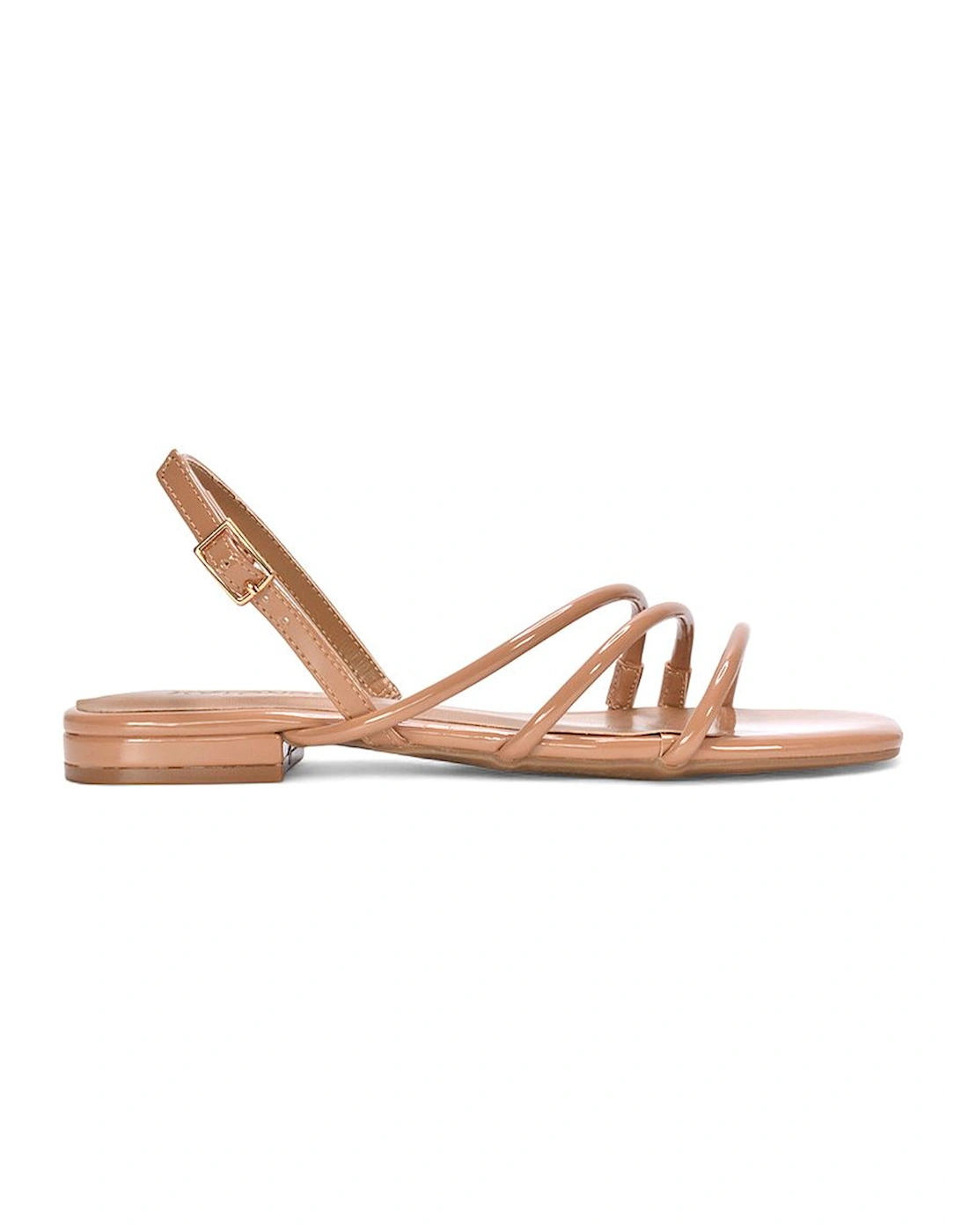 'Mary' Square Toe Strappy Slingback Flat Sandals, 2 of 1