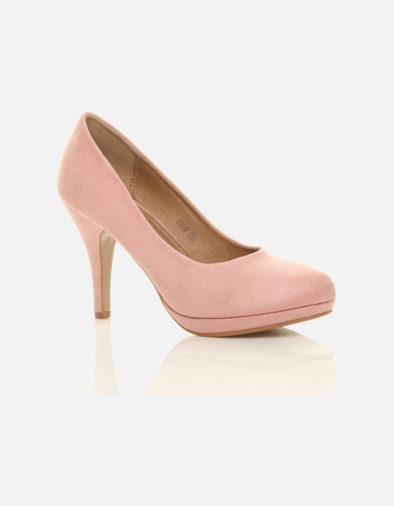 High  Heel  Faux Suede Court Shoes