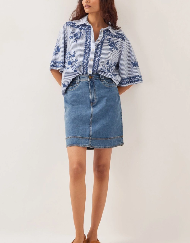 Cecelia Denim Mini Skirt Blue