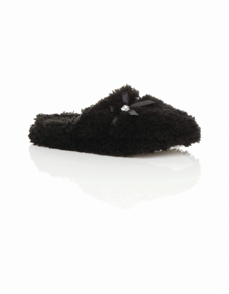 Flat  Heel Fleece Mules  Slippers