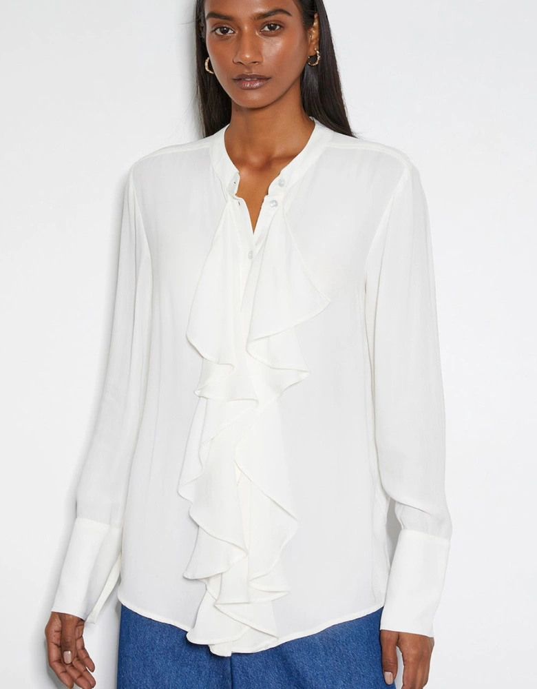 Bella Frill Blouse  Ivory