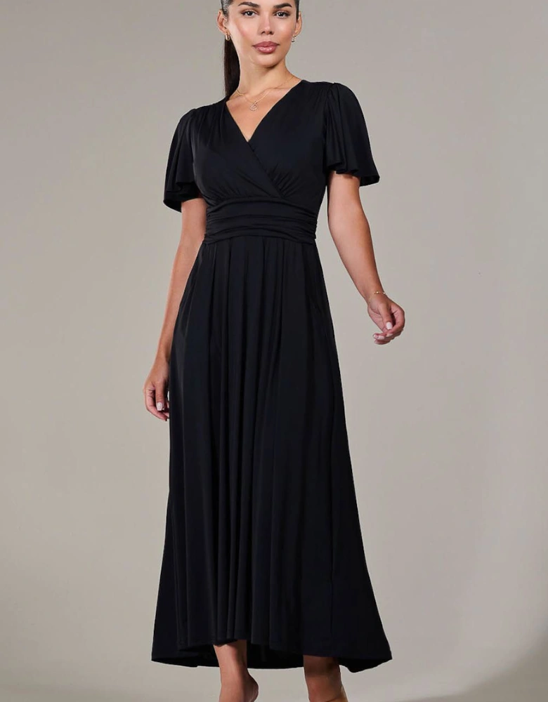 Short Sleeve Soft Silky Jersey Maxi Dress