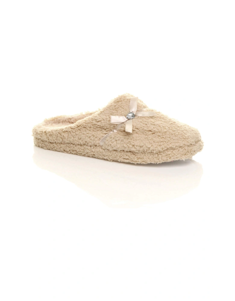 Flat  Heel Fleece Mules  Slippers
