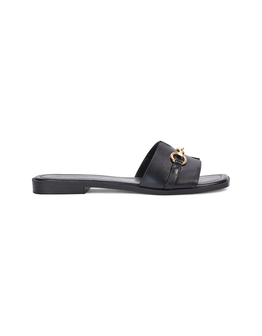 'Lesley' Square Toe Mule Slider Sandals With Buckle Detail, 2 of 1