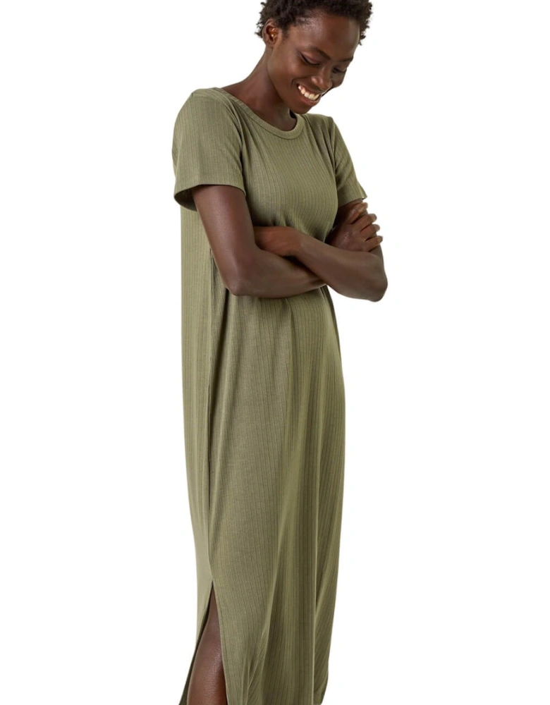 Ribbed Stretch Midi Dress