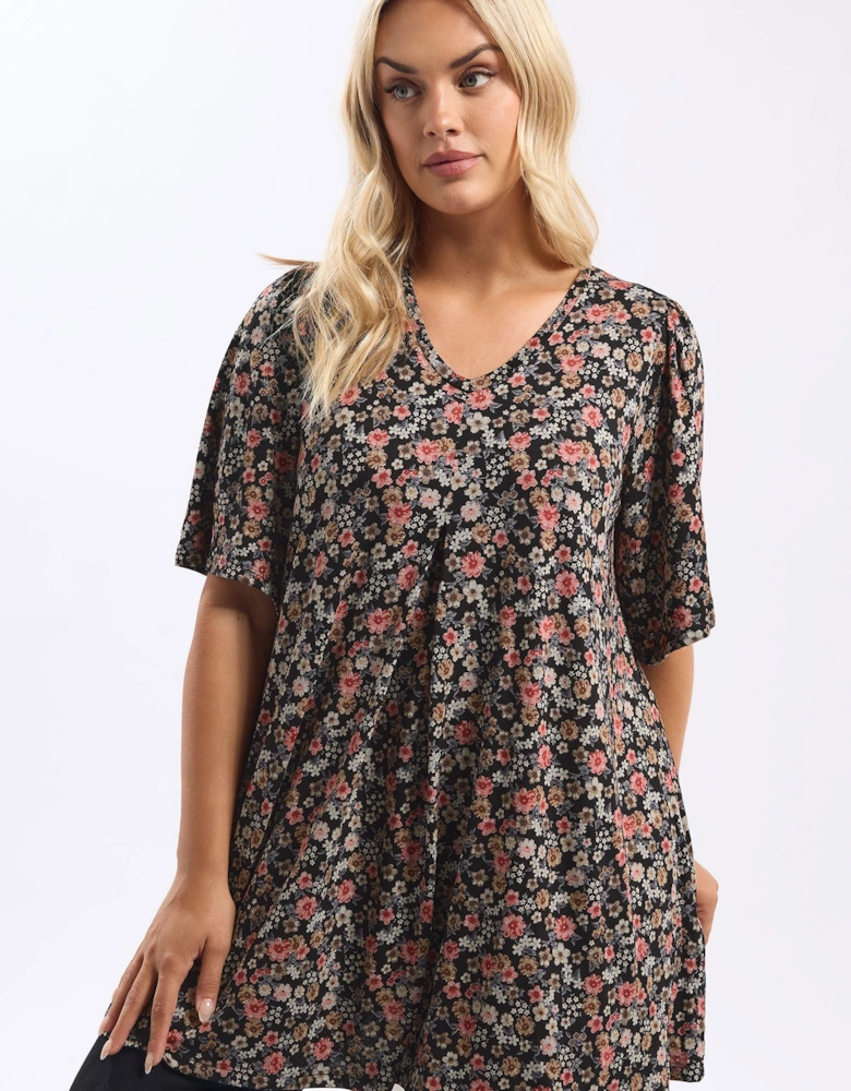 Floral Pleat Top