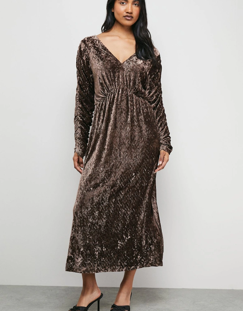 Burnout Velvet Batwing Midi Dress