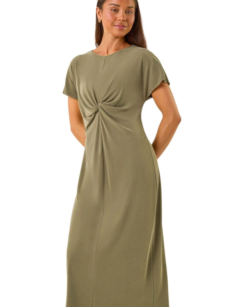 Petite Twist Front Midi Dress