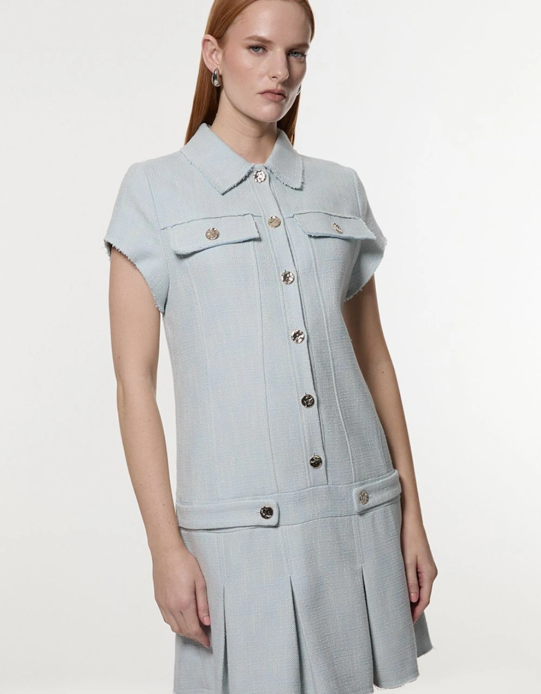 Spring Tweed Tailored Mini Dress