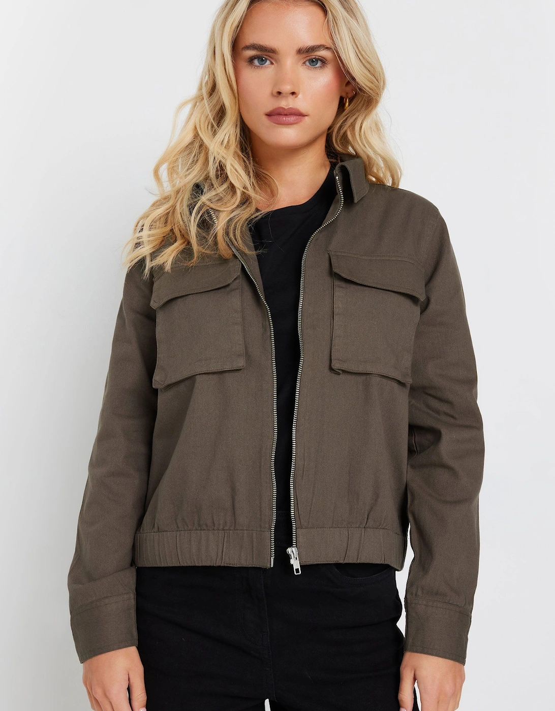 Petite Collared Twill Jacket, 2 of 1