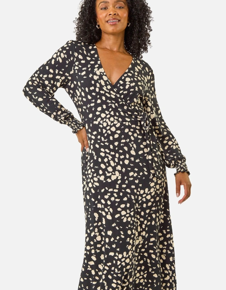 Petite Abstract Dot Stretch Dress