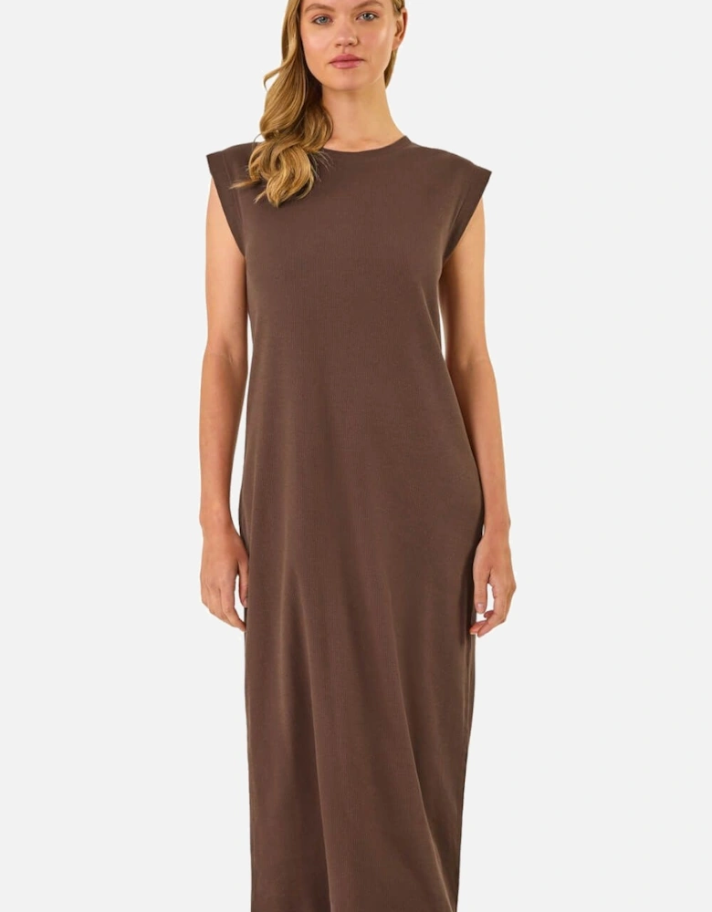 Ribbed Cap Sleeve Midi Dress