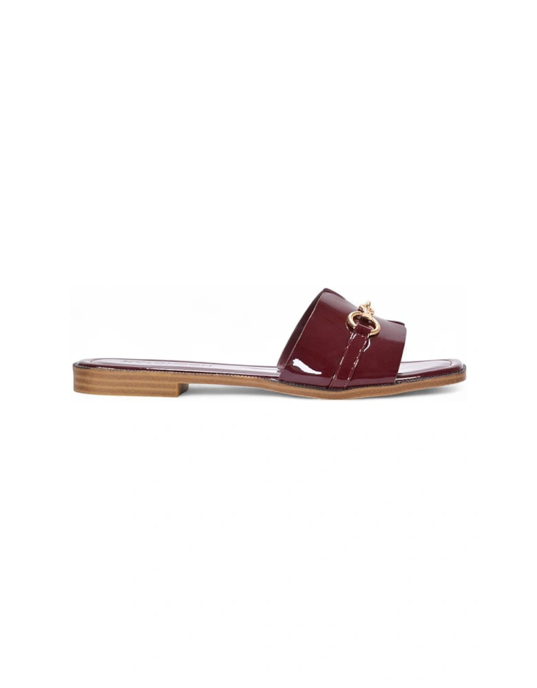 'Lesley' Square Toe Mule Slider Sandals With Buckle Detail