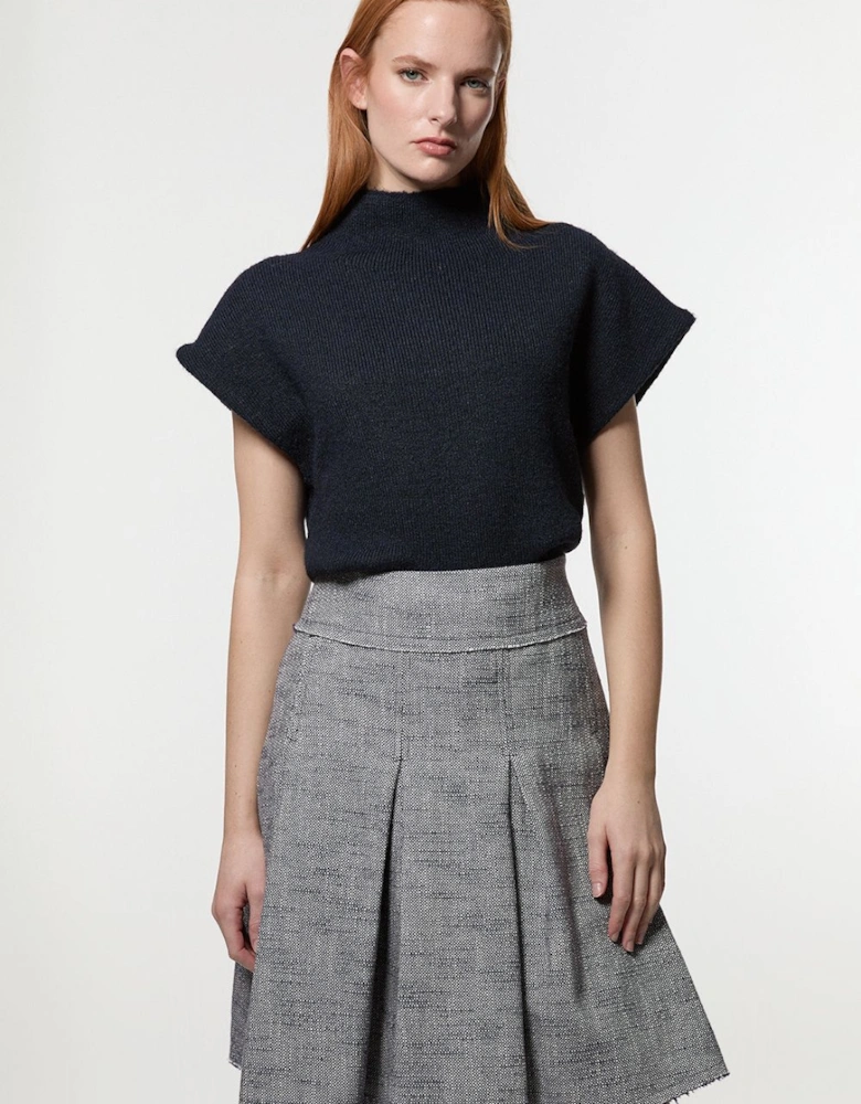Spring Tweed Tailored Full Skirt