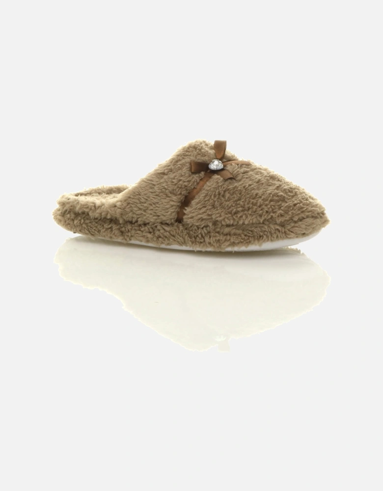 Flat  Heel Fleece Mules  Slippers