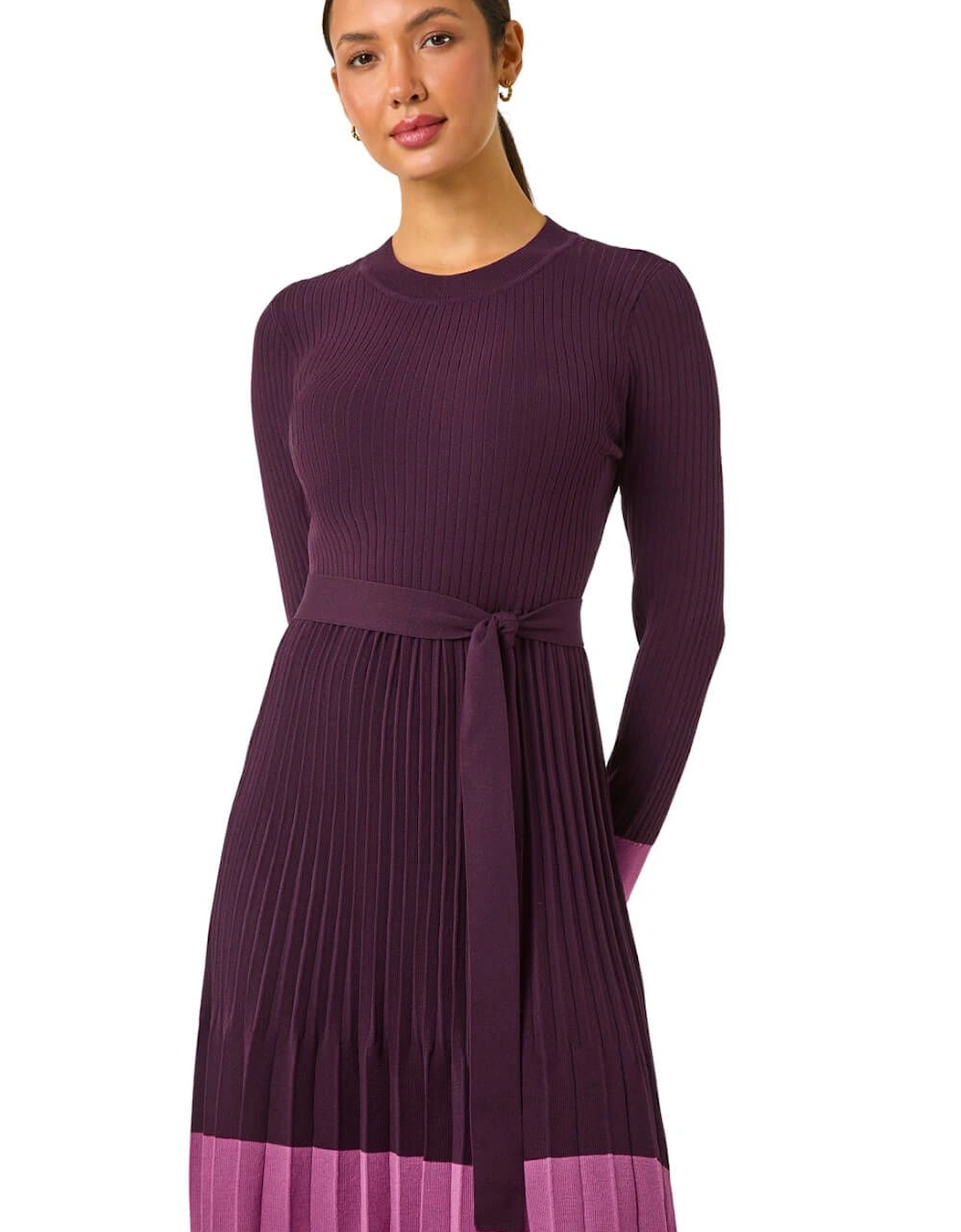 Contrast Border Knitted Stretch Dress, 2 of 1