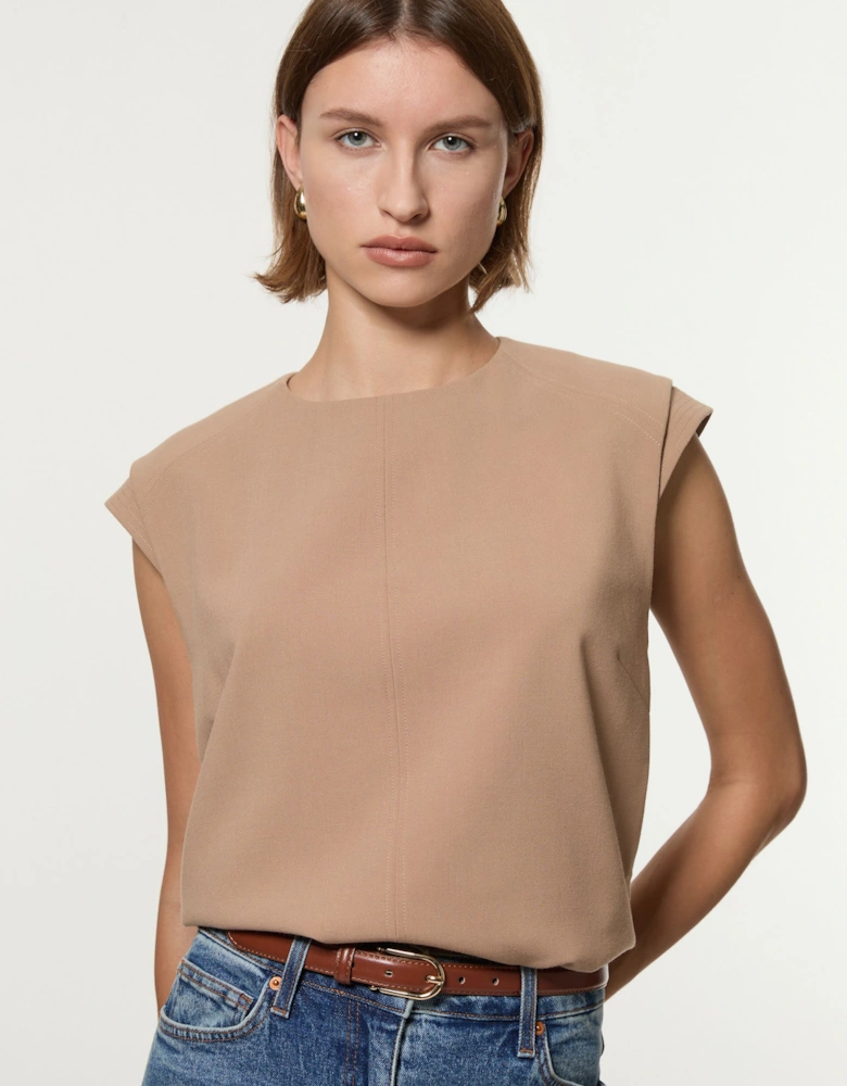 Compact Stretch Essential Tailored Multi Stitch Detail Top