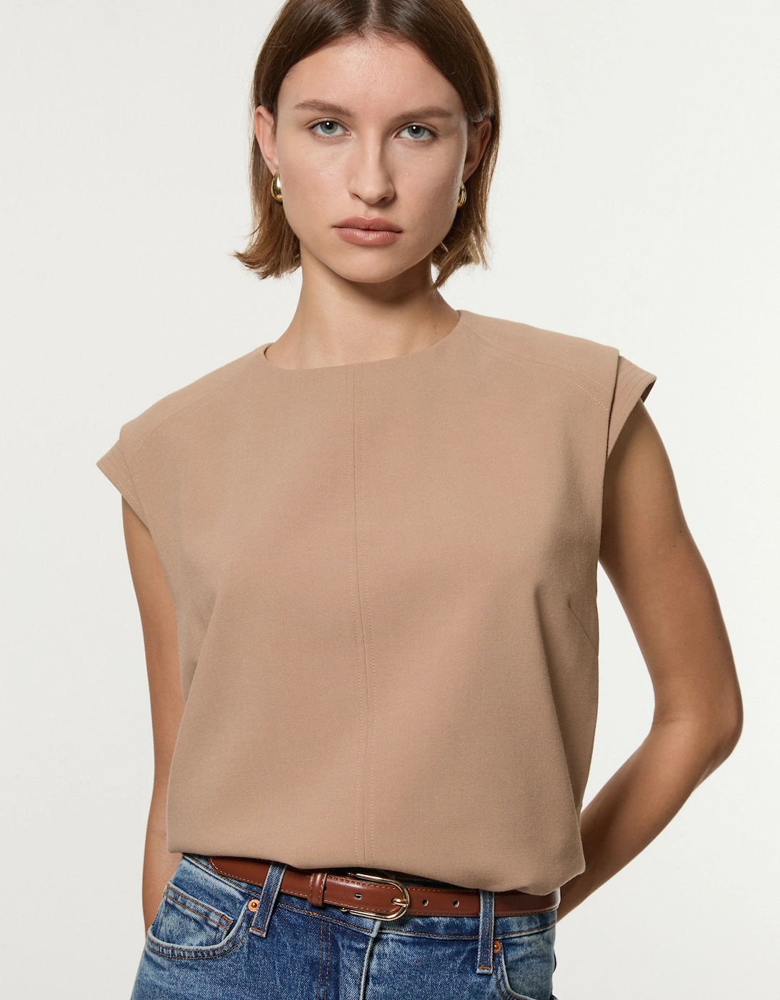 Compact Stretch Essential Tailored Multi Stitch Detail Top, 2 of 1