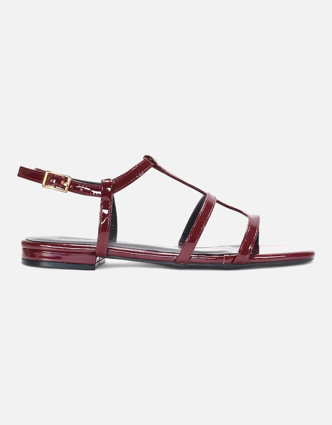 'Danielle' Flat Strappy Caged Square Toe Sandals With Buckle, 2 of 1