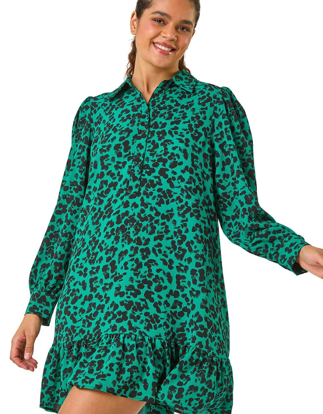 Abstract Print Shirt Dress, 2 of 1