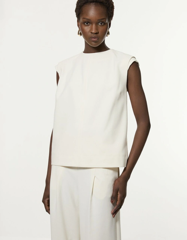 Compact Stretch Essential Tailored Multi Stitch Detail Top