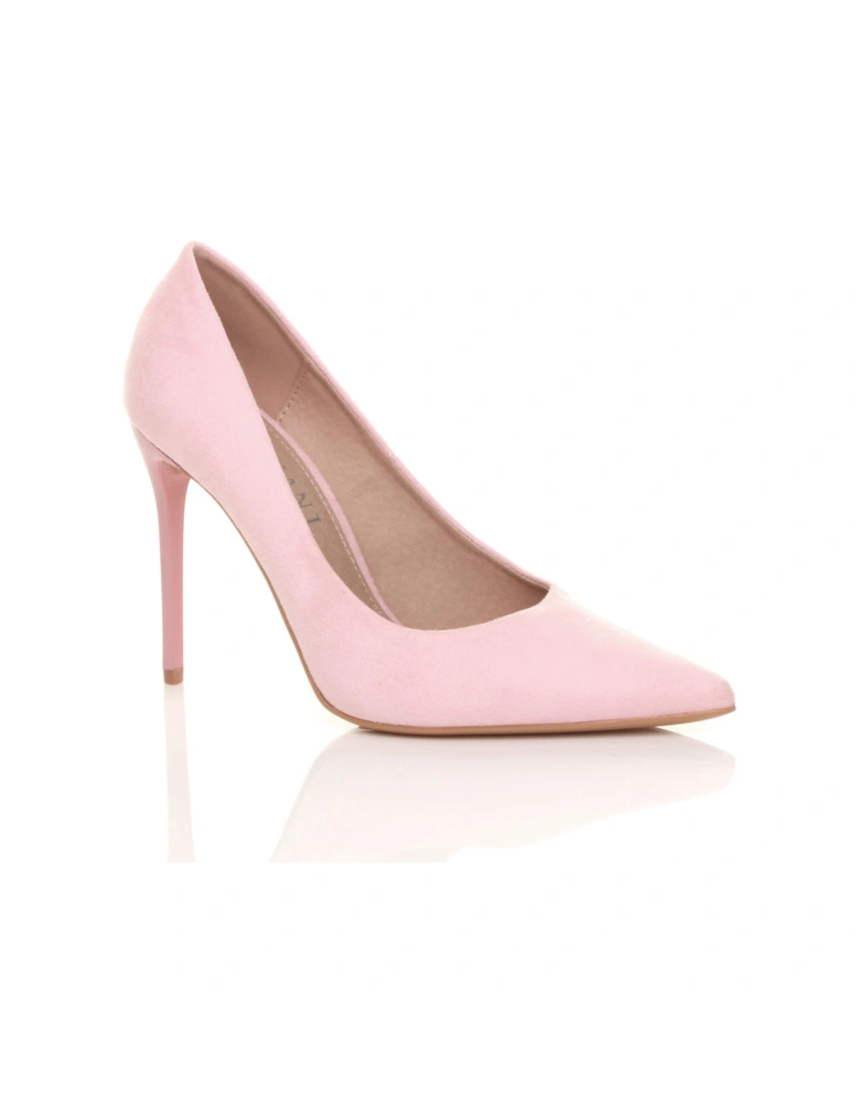 High Stiletto Heel  Faux Suede Court Shoes