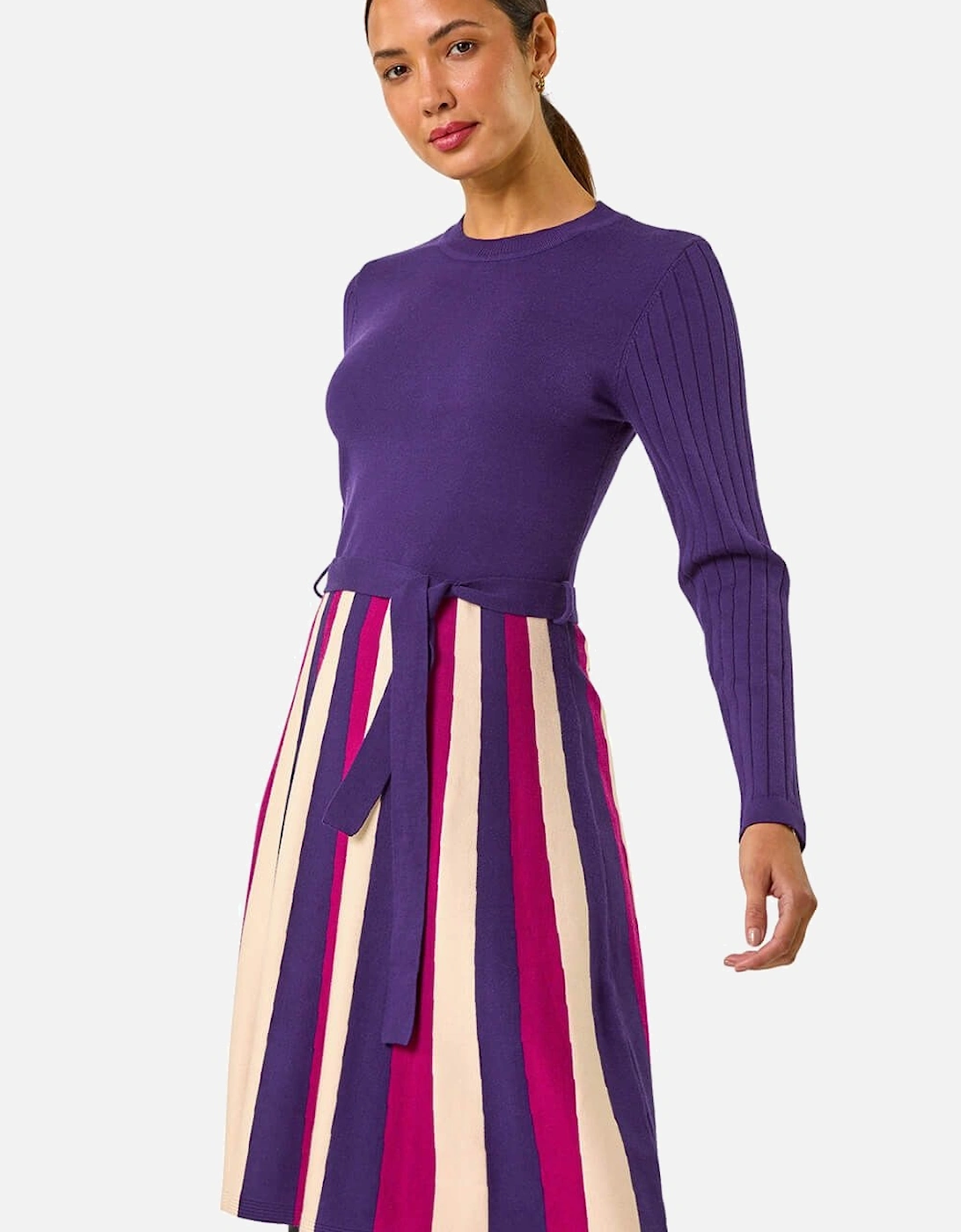 Vertical Stripe Knitted Dress, 2 of 1