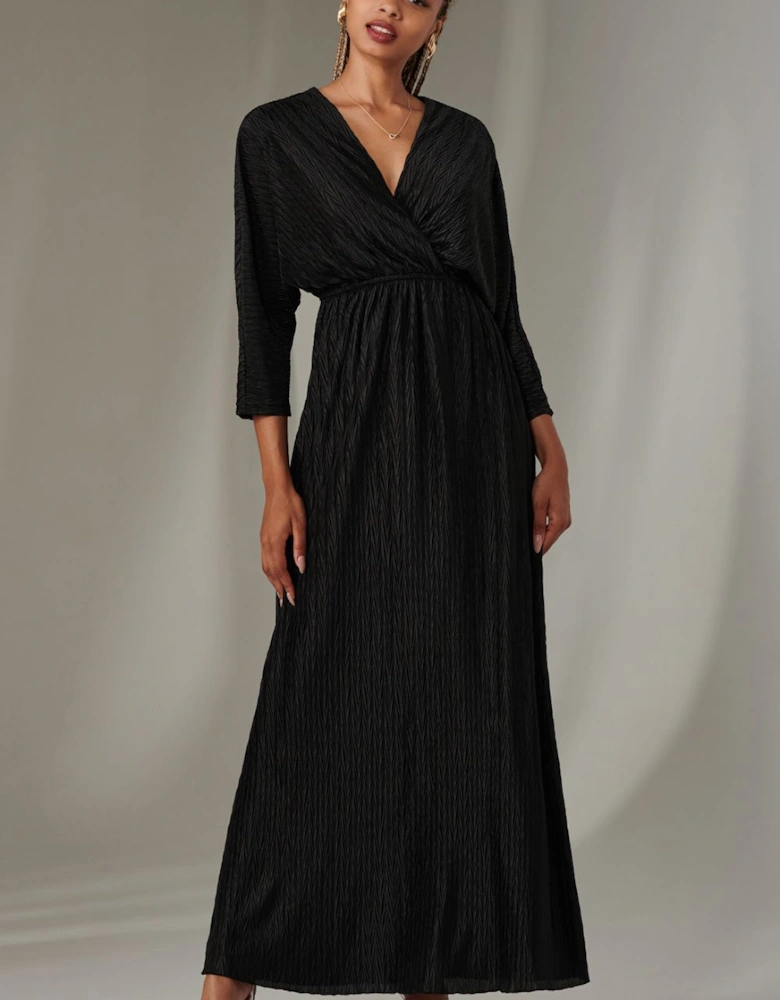 Ruffle Hem Chiffon Midi Dress