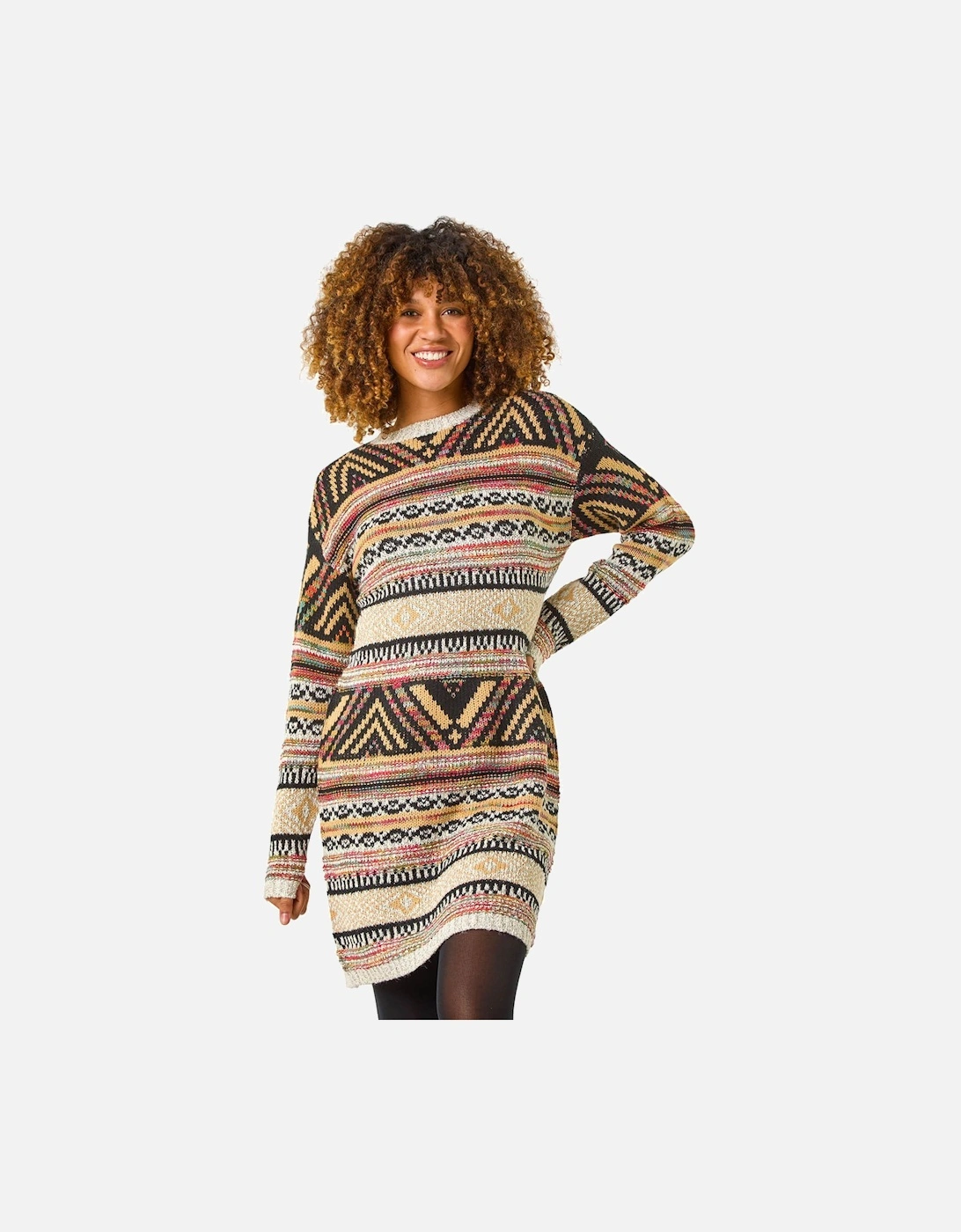 Aztec Pattern Knitted Dress, 2 of 1
