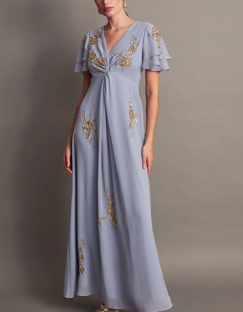 Kendra Embellished Maxi Dress Blue