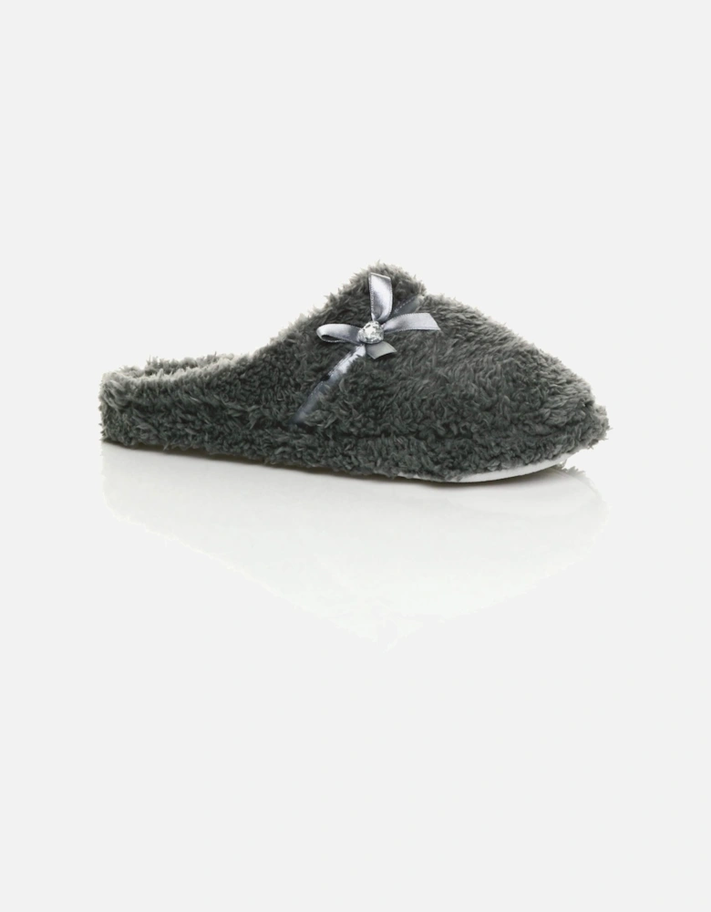 Flat  Heel Fleece Mules  Slippers
