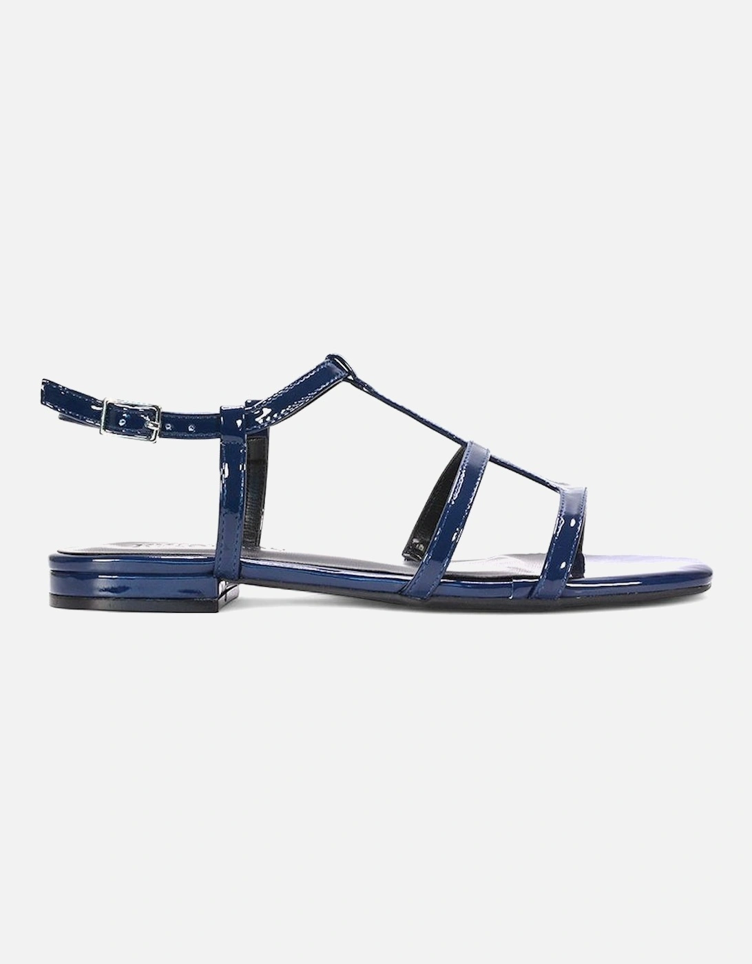 'Danielle' Flat Strappy Caged Square Toe Sandals With Buckle, 2 of 1