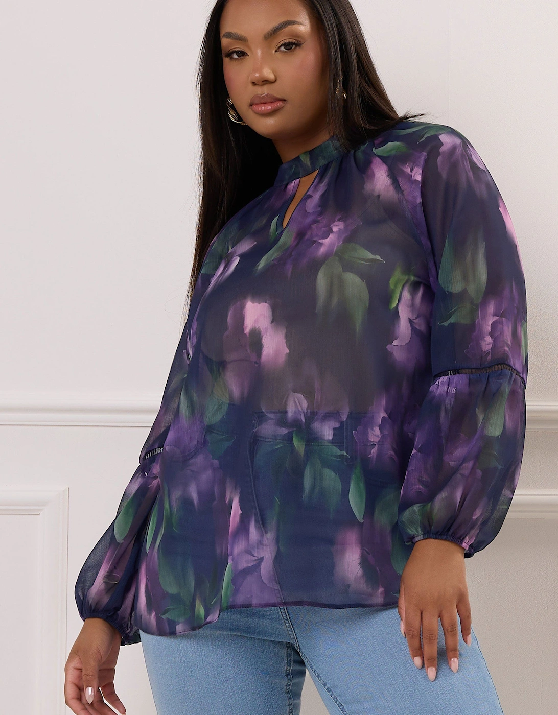 Floral Crochet Trim Blouse, 2 of 1