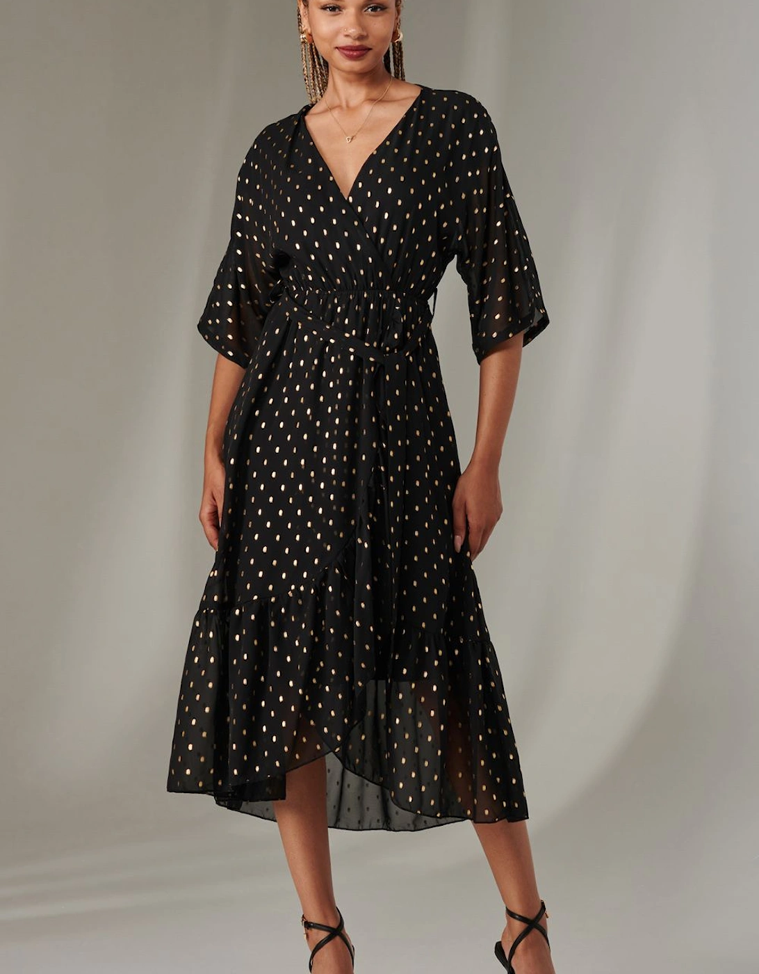 Rita Ruffle Hem Chiffon Midi Dress, 2 of 1