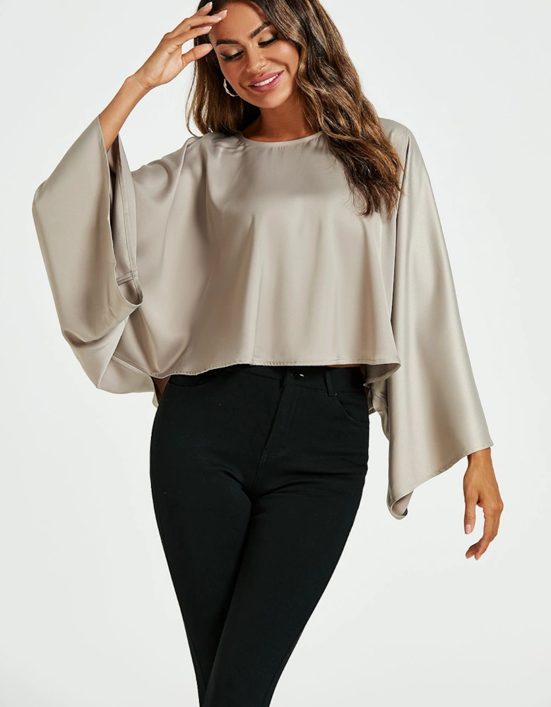 Satin Loose-Fit Crop Top