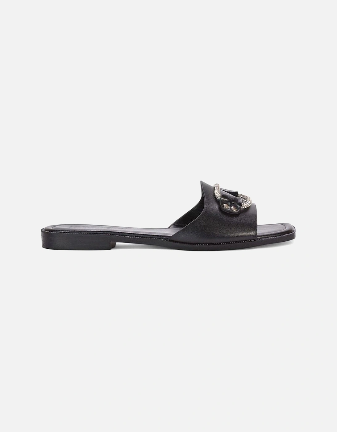 'Annie' Sparkly Diamante Slip On Flat Slider Mule Sandals, 2 of 1