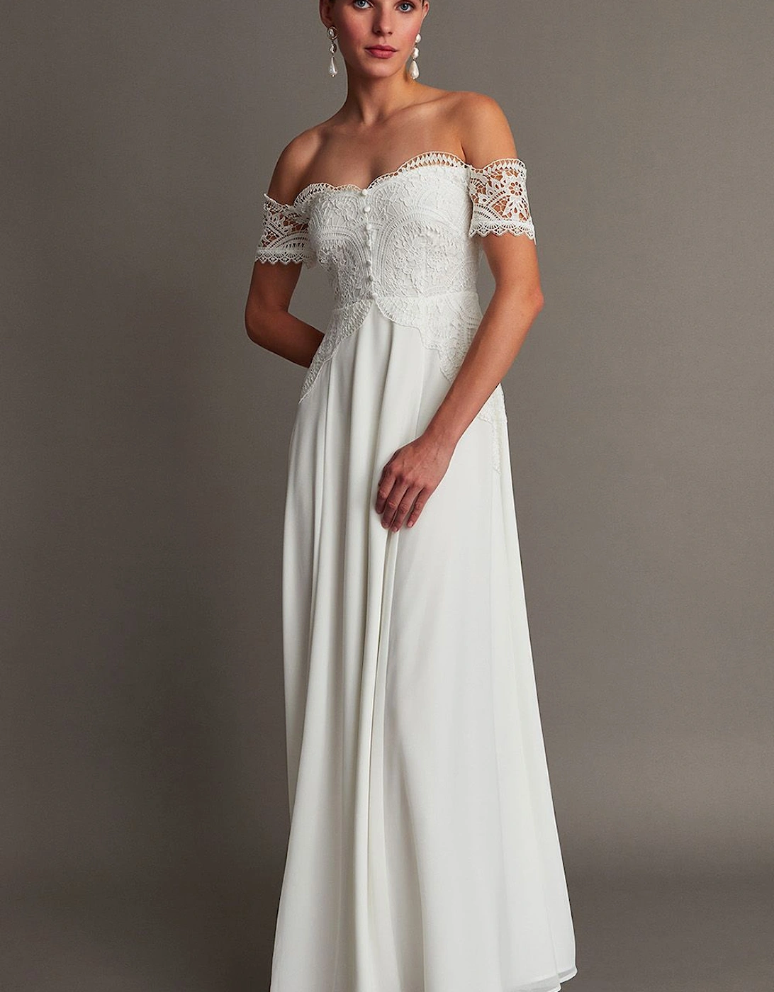 Andrea Feather Wedding Dress Ivory, 2 of 1