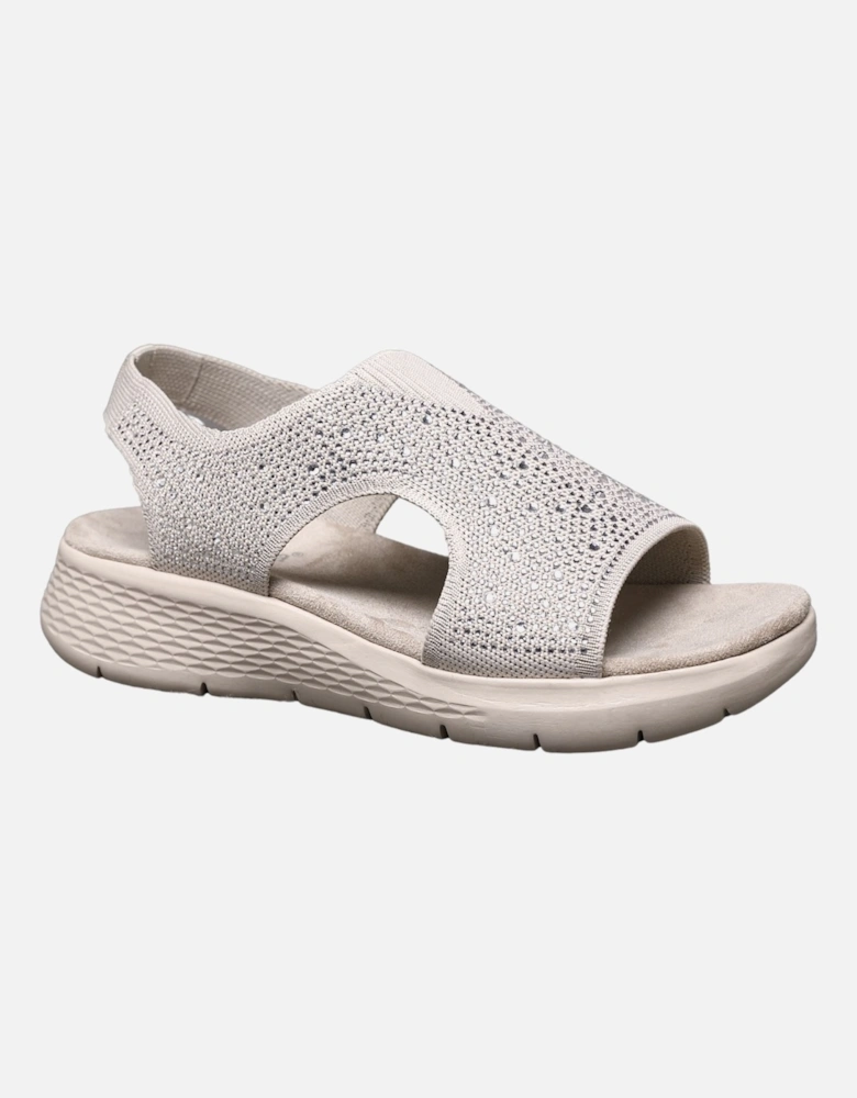 Sparkly Slingback Comfort Sandals with Rhinestones and Cushioned Sole