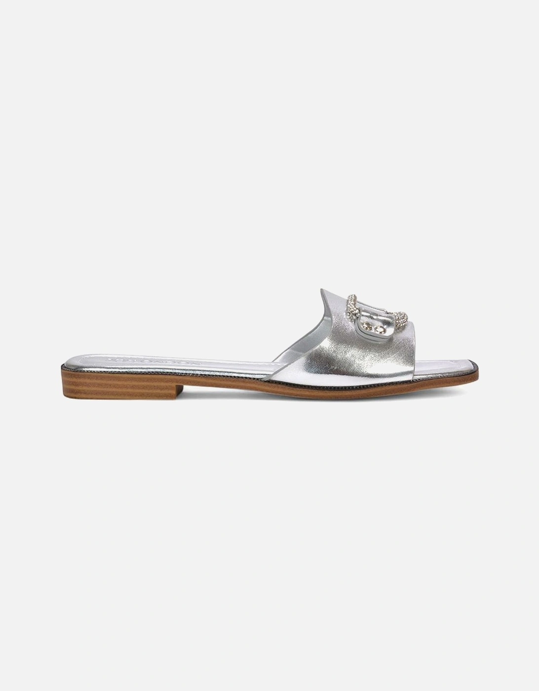 'Annie' Sparkly Diamante Slip On Flat Slider Mule Sandals, 2 of 1