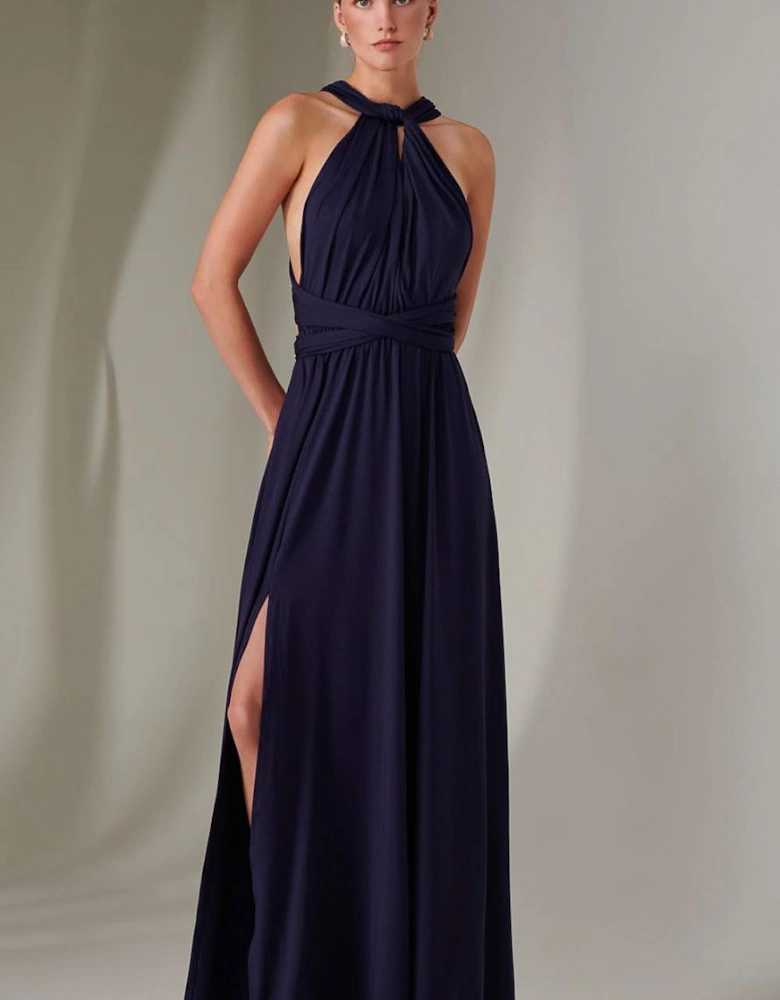 Halter Neck Maxi Bridesmaid Dress