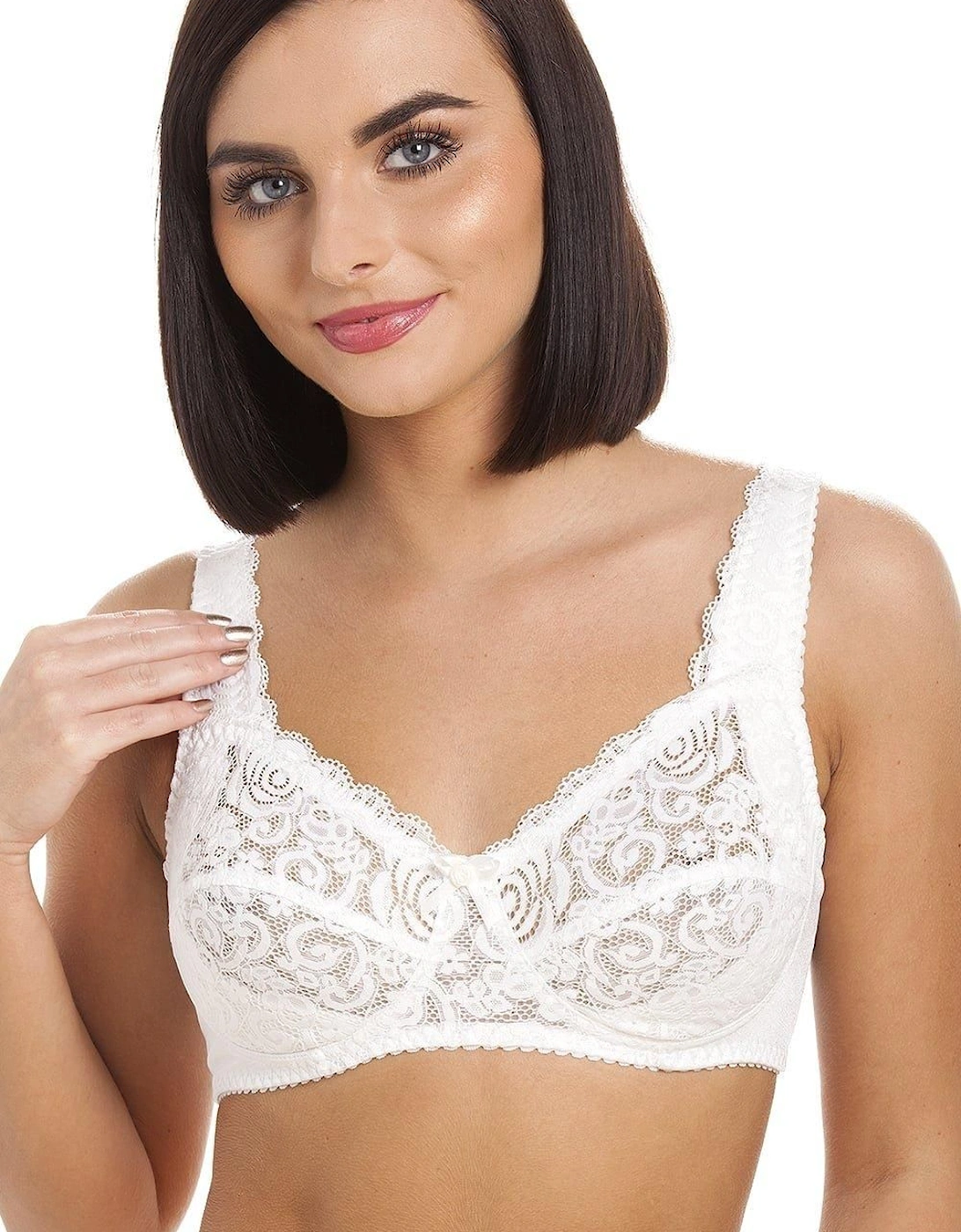 Non Wired Soft Cup Lace Bra, 2 of 1