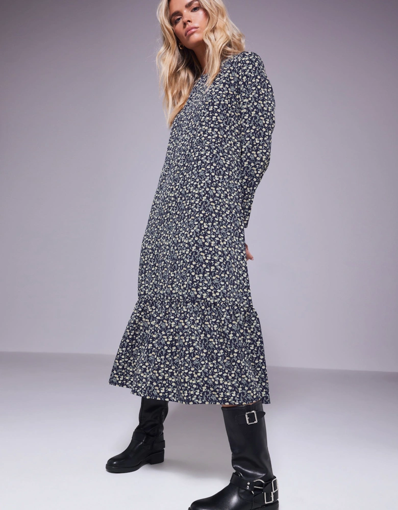 Petite Floral Sleeved Dress