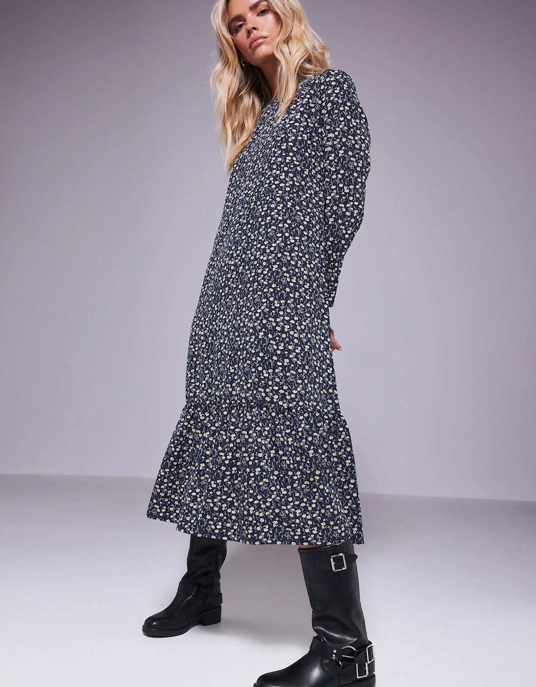 Petite Floral Sleeved Dress, 2 of 1