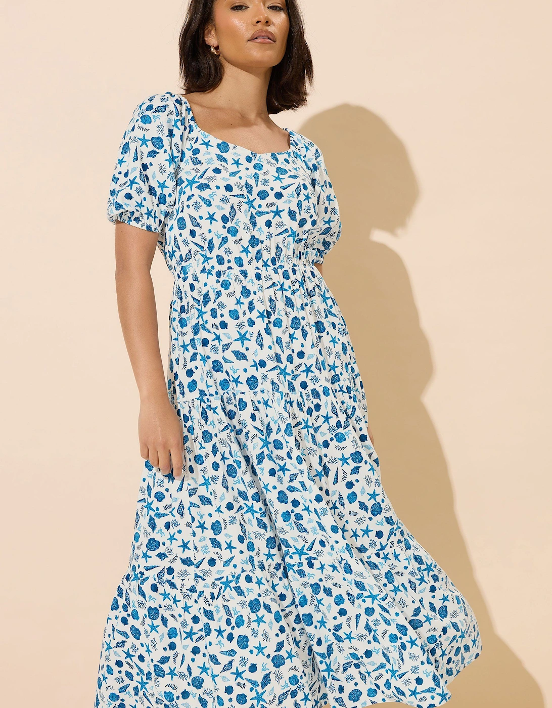 Petite Seashell Graphic Midi Dress, 2 of 1